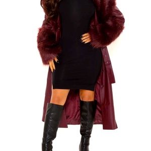 Night in Paris coat w/ fur